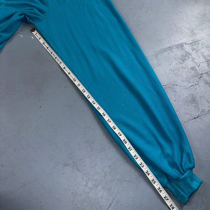 Vintage USA Pants Womens Size M Blue Polyester High Rise Elastic Jogger 1980s 80