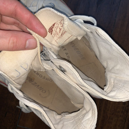 Vintage 60s CONVERSE Chuck Taylor All Star Blue Label White 7 RARE Comfort USA