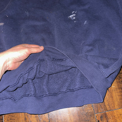 Navy Blue Sweatshirt Workout Crewneck 90s Y2K Vintage Gym Thrashed 2XL