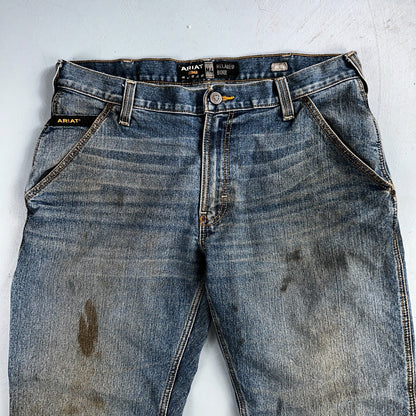 Ariat Rebar Jeans Men's 35x34 Blue M4 Workhorse Edge Boot Cut Western