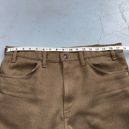 Levis 70s USA 517 36x30 Bootcut Pants Brown Polyester Slacks Vintage 35x30