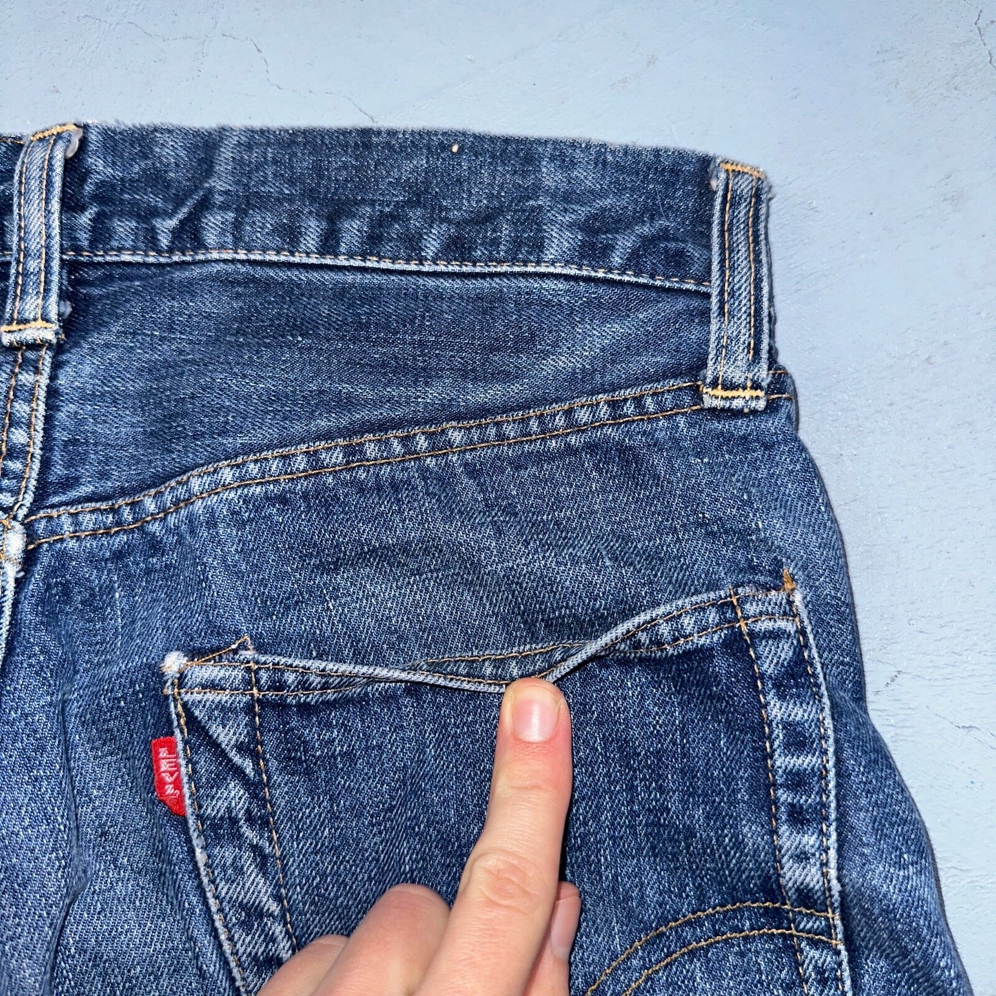 Vintage LEVIS 505 Jeans Big E 1960s Denim 28x28 USA 60s 501 502 Talon Zipper