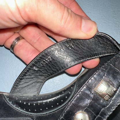 Brighton Womens Black Thong Sandals Size 8 Cute Y2K Made in Italy