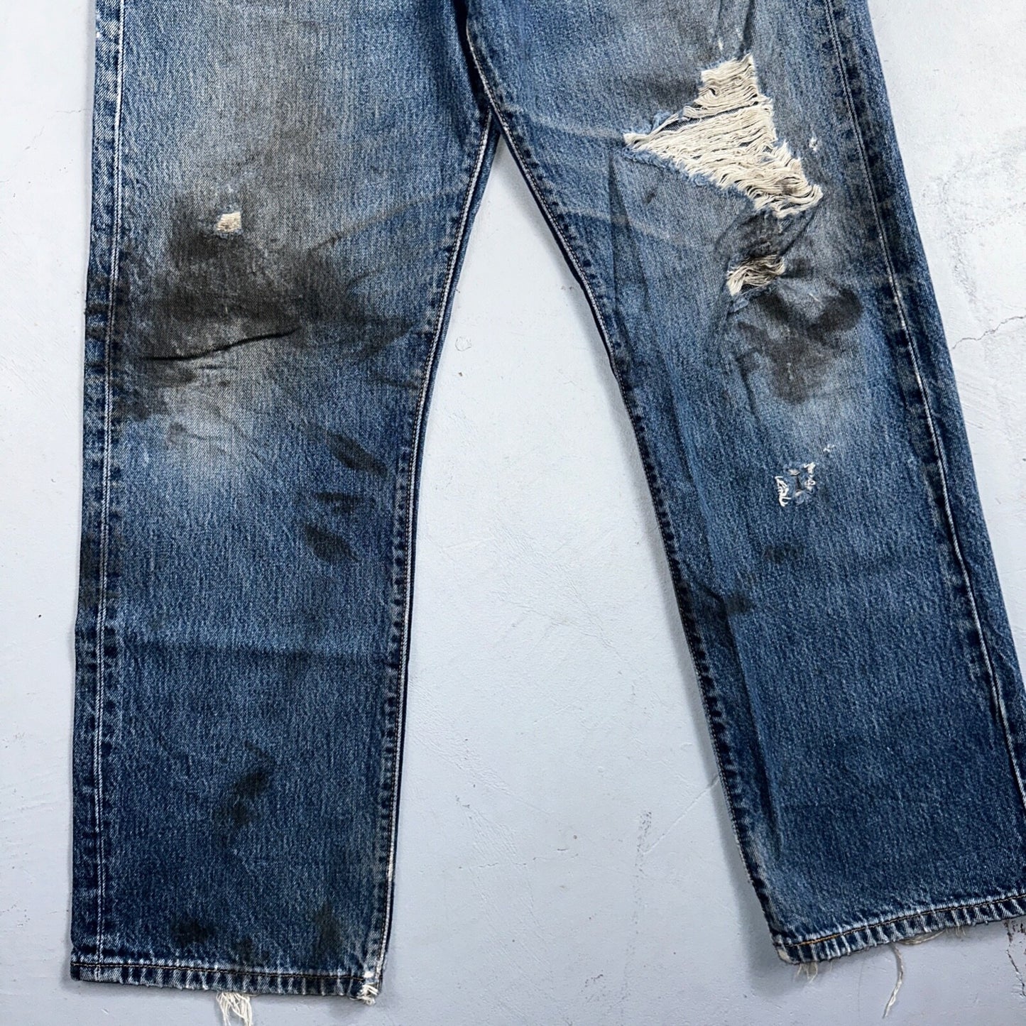 Levis 501 Vintage 90s XX Straight Leg Mexico Jeans 34x30 Thrashed Act 33x28
