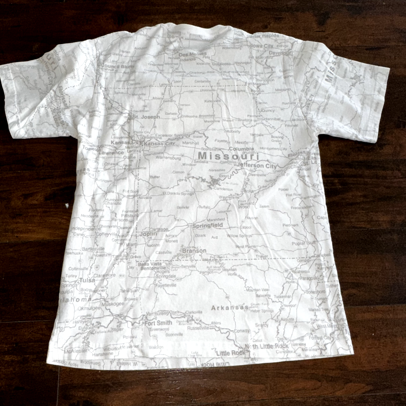 Missouri Map Great State Vintage T Shirt Y2K AOP Full Print Road Tour Travel