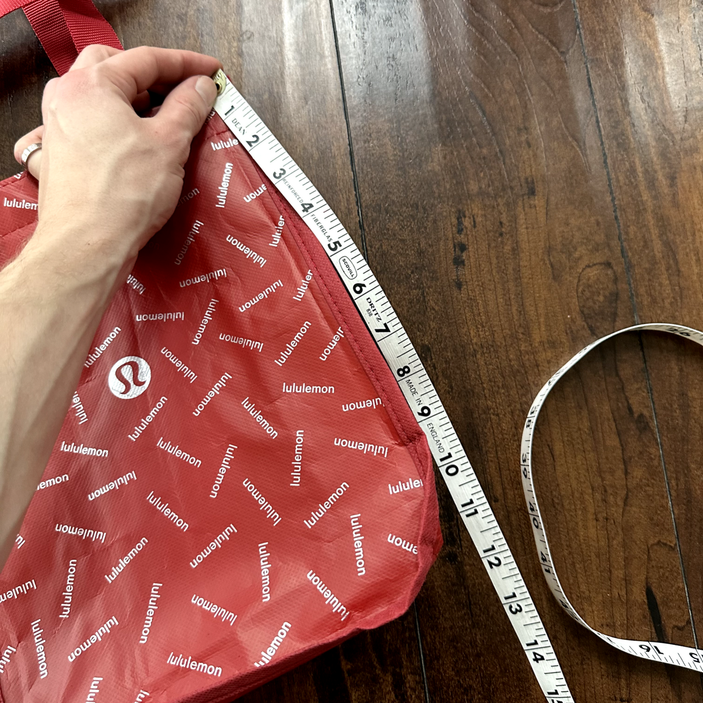 Lululemon Friends Reusable Bag Tote Small Snap Closure Shopping Cute Yoga Red