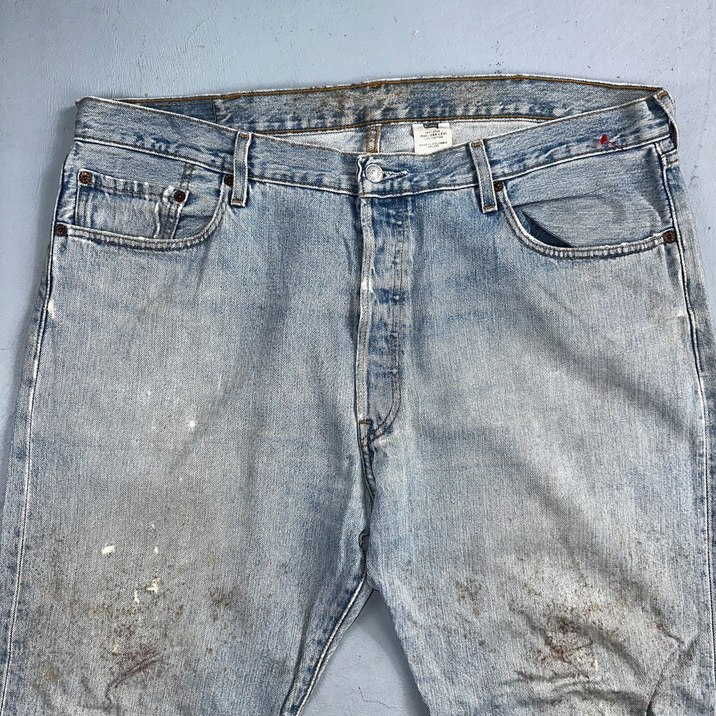 Levis 501 Vintage Y2K XX Straight Leg Jeans 90s Blue Light Wash 40x30 Act 40x29
