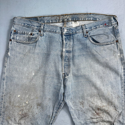 Levis 501 Vintage Y2K XX Straight Leg Jeans 90s Blue Light Wash 40x30 Act 40x29