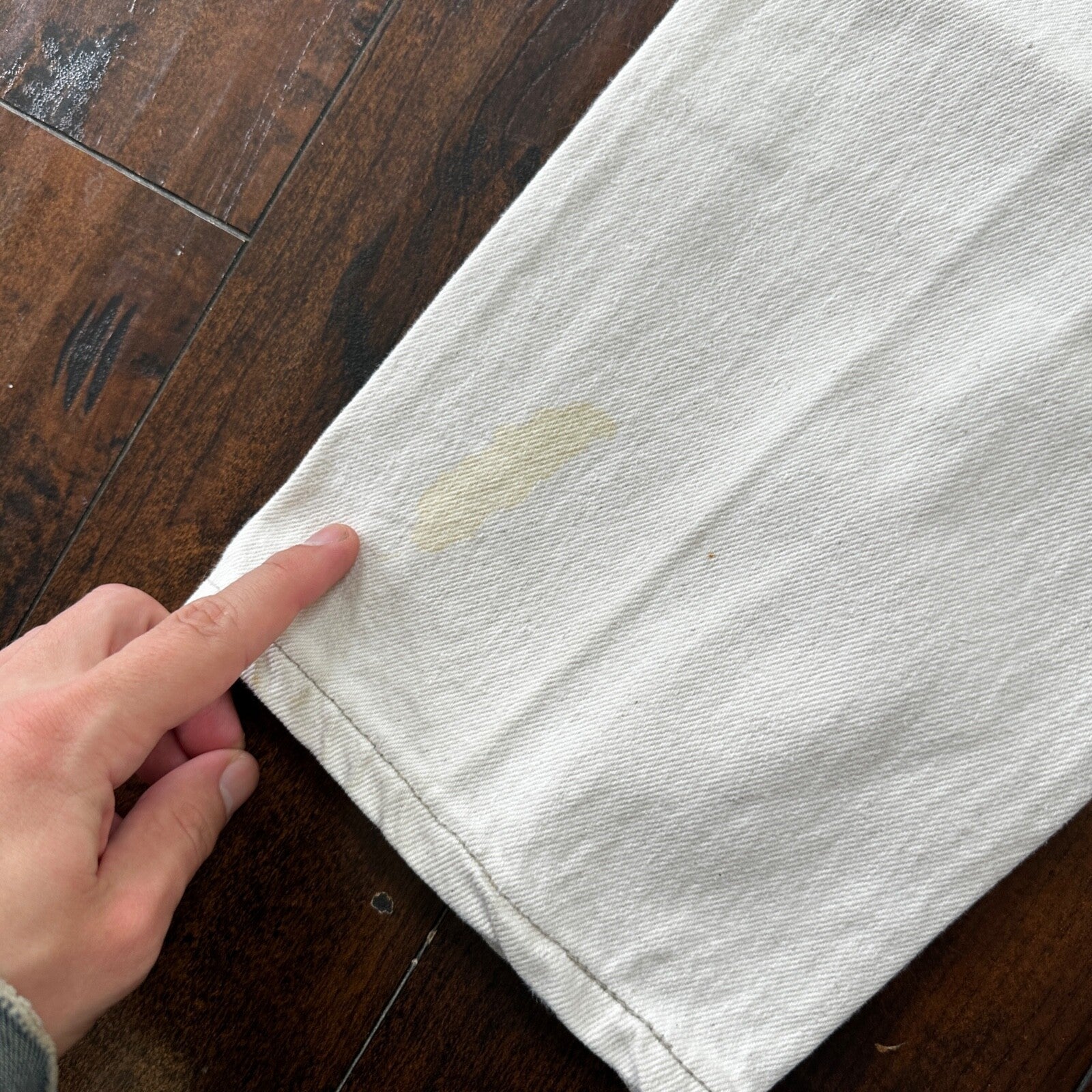 VTG 90s Levis 501 Button Fly 36x32 USA Tag Jeans Straight White XX Act 32x31