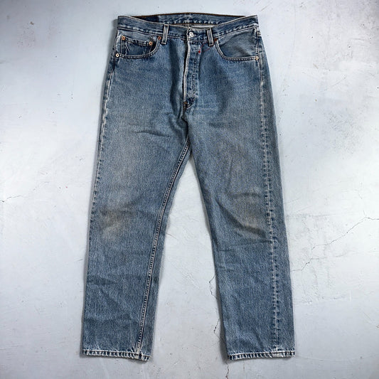 Levis 501 Vintage Y2K 90s XX Straight Leg Jeans Blue Light Wash 33x30 Act 32x29