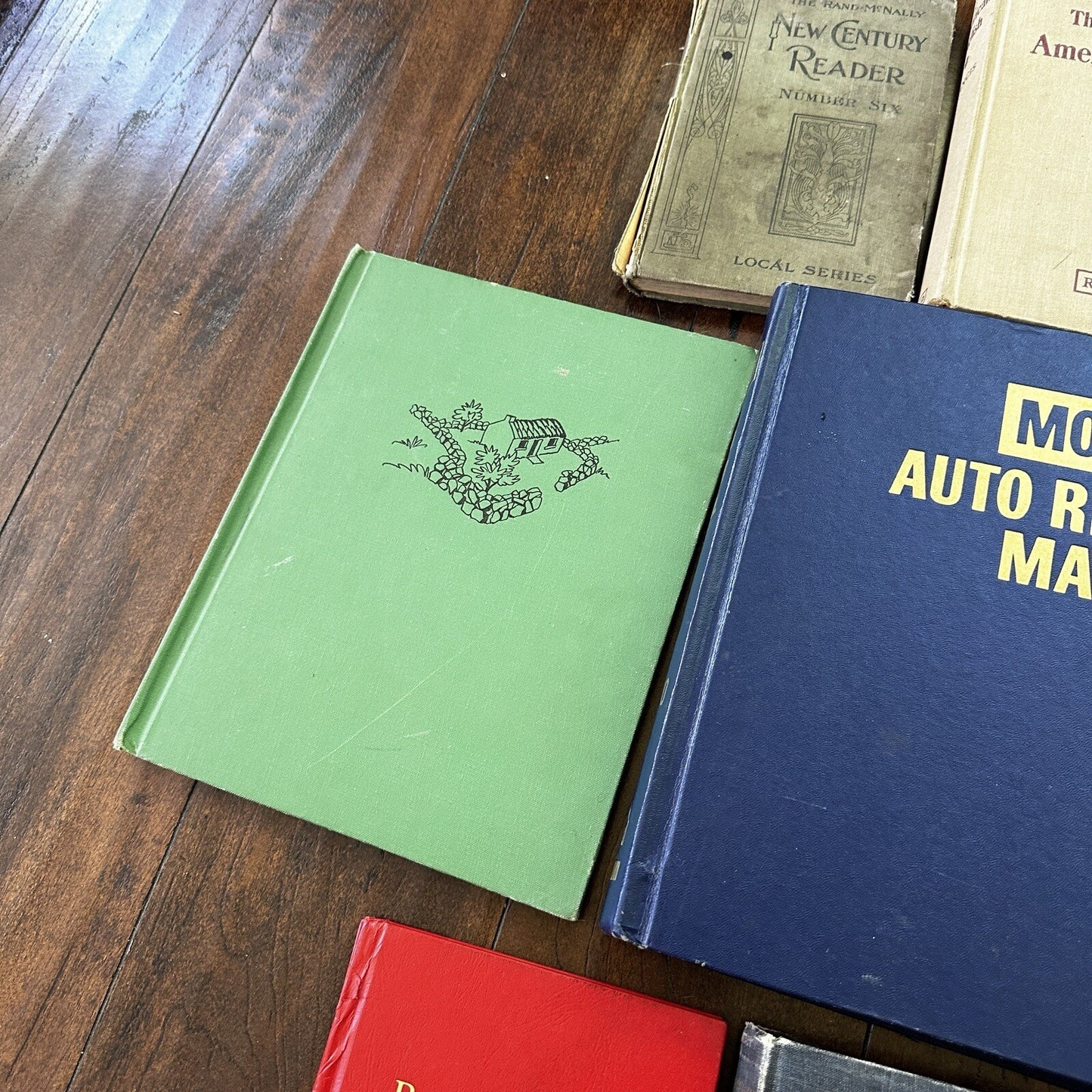 Lot 18 Cool Old Vintage Antique Rare Hardcover Random Books Green Coffee Table