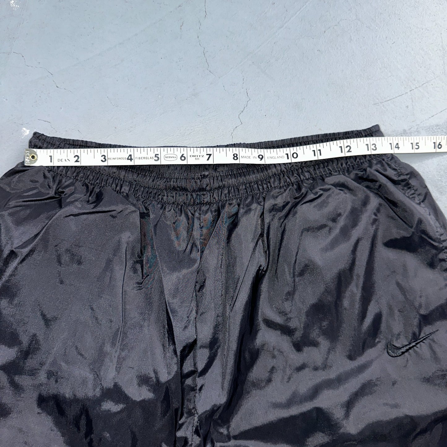 Nike VTG 90s Windbreaker Track Pants Ankle Zip Lined Black 1990s Essential