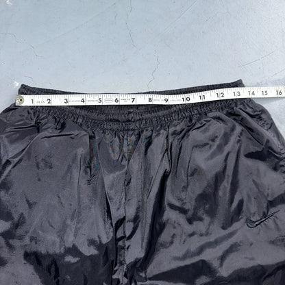 Nike VTG 90s Windbreaker Track Pants Ankle Zip Lined Black 1990s Essential