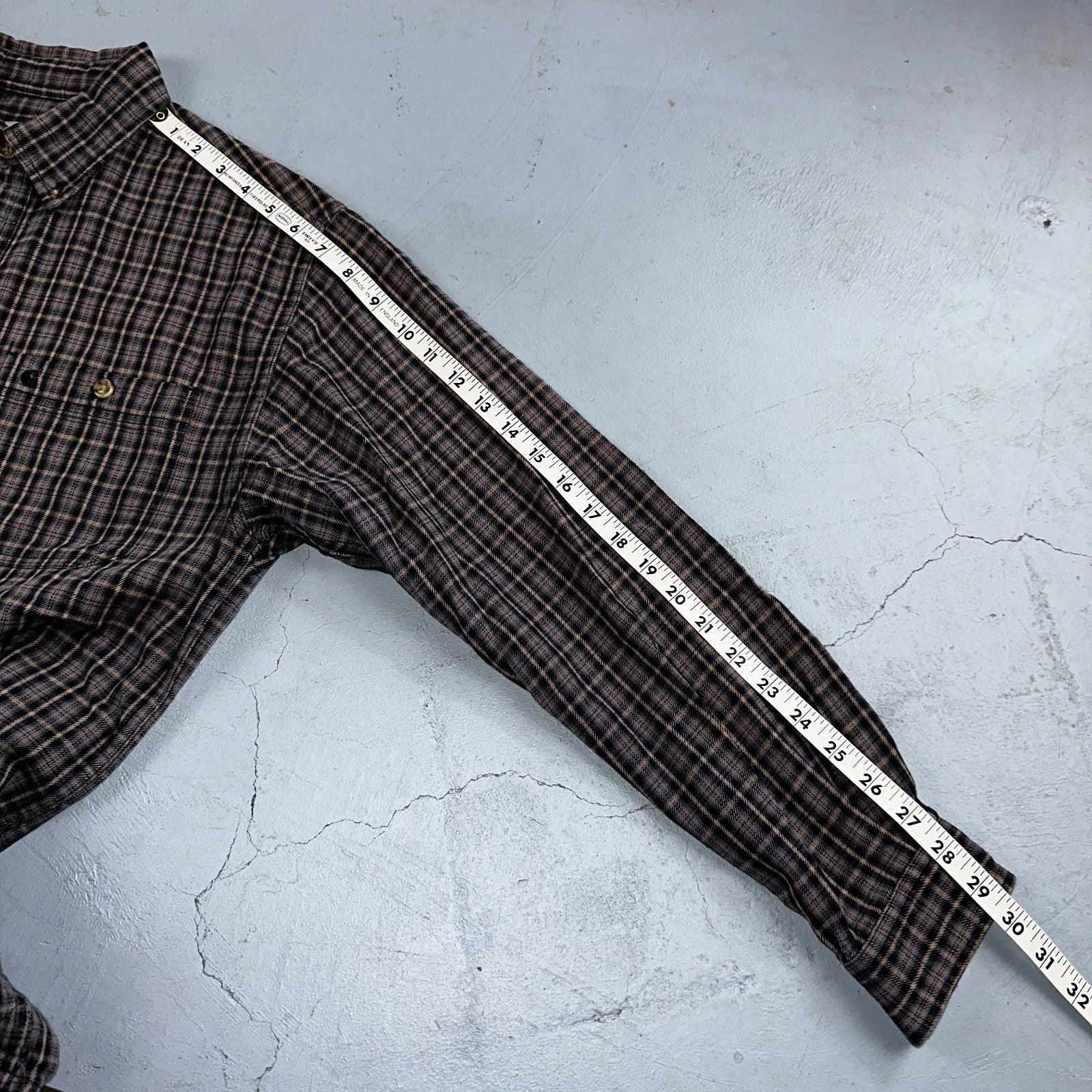 Carhartt Flannel Shirt M S249 BLK Black Brown Pockets Heavy Weight Medium