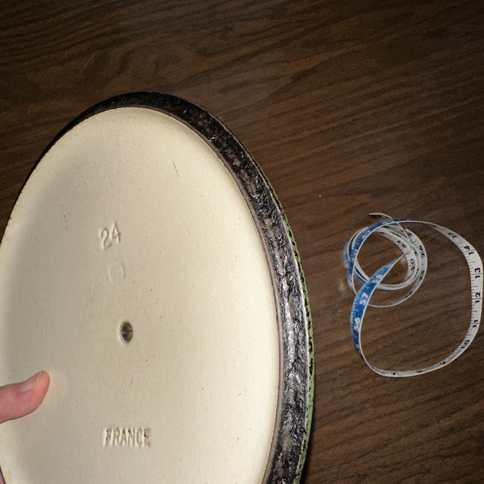 Le Creuset #24 Round Dutch Oven Lid Only France VTG Pot Orange E 4.5 QT Chip