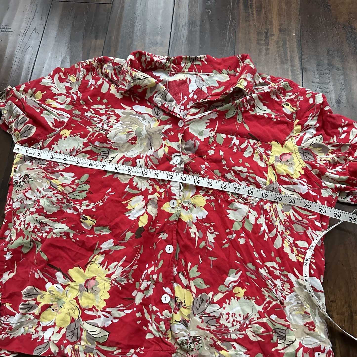 Vintage USA Rockabilly Womens Shirt Button Down Shirt Hawaiian Crazy Print 90s