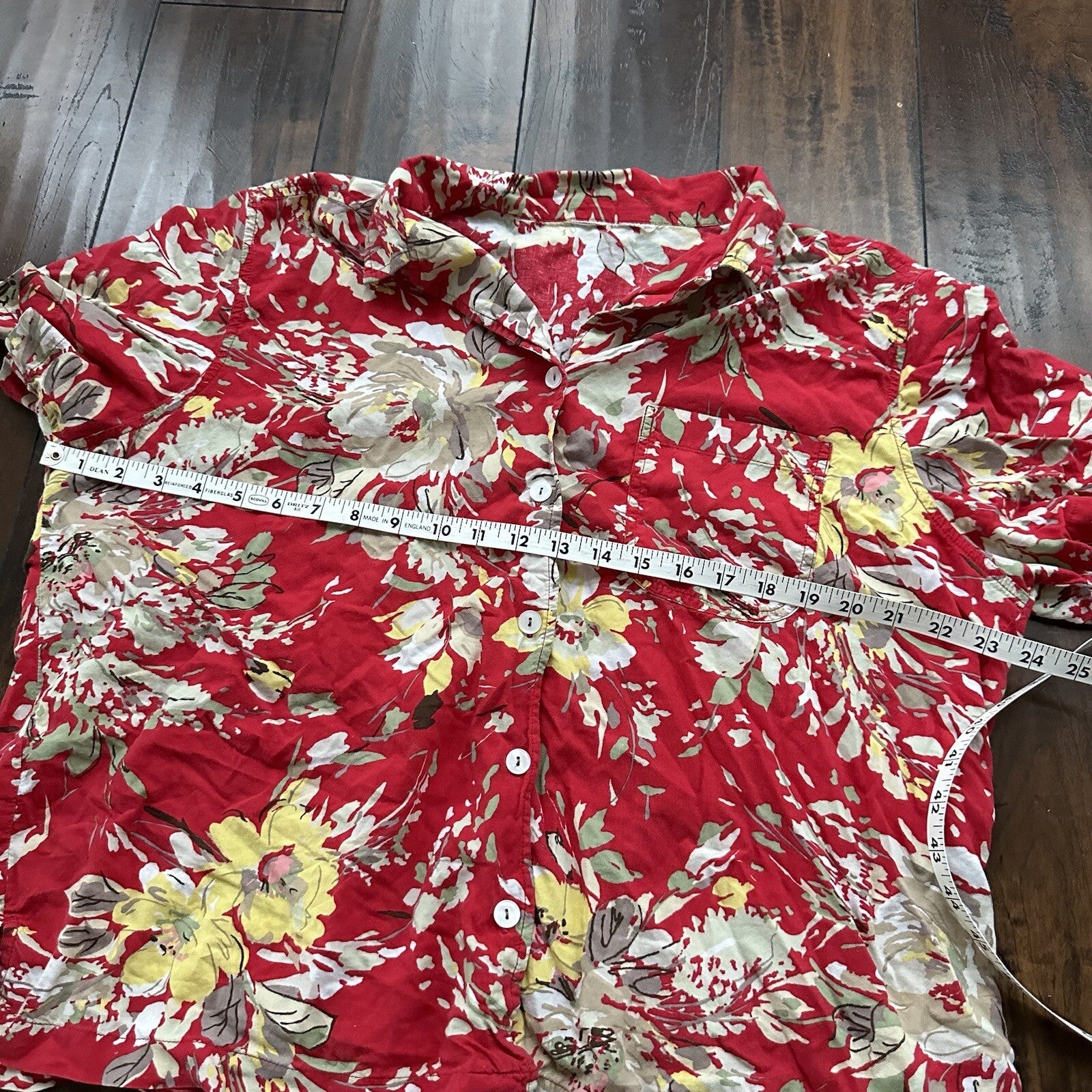 Vintage USA Rockabilly Womens Shirt Button Down Shirt Hawaiian Crazy Print 90s