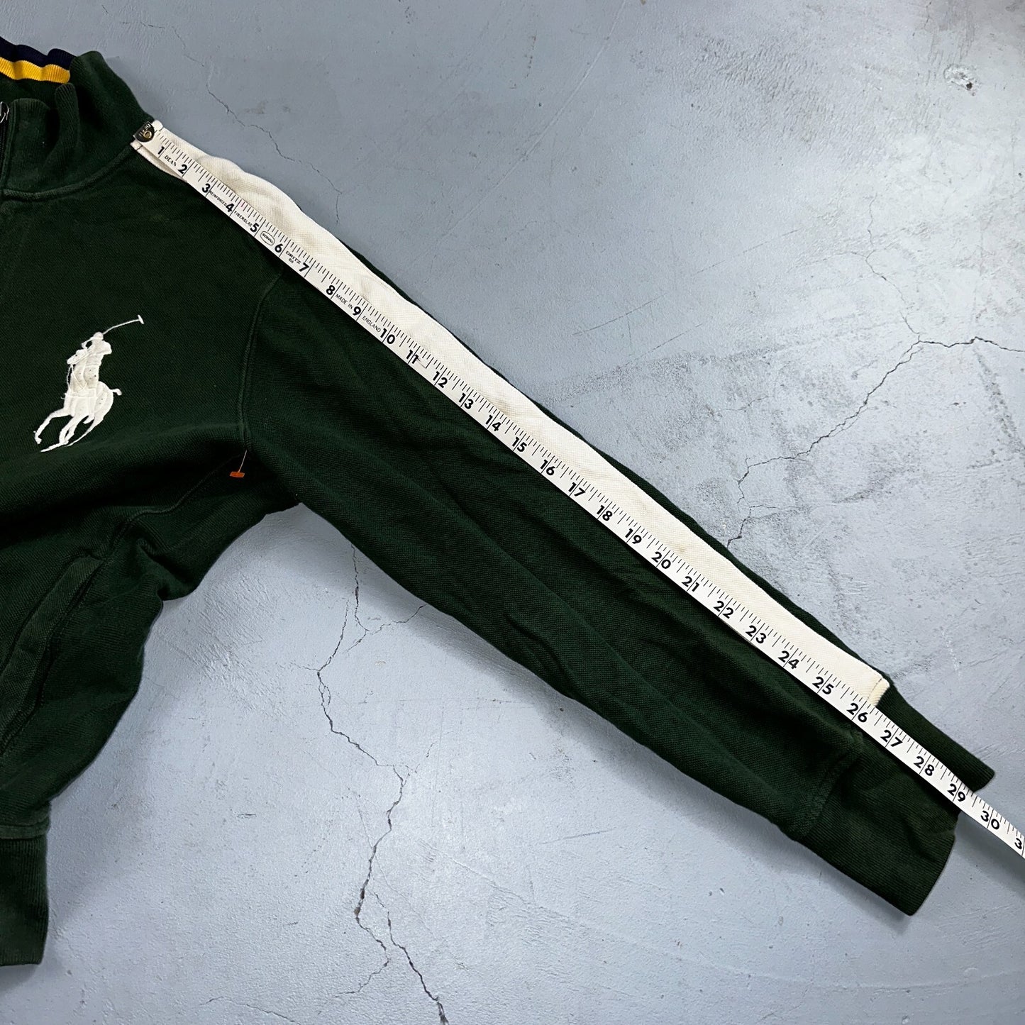 Polo Ralph Lauren VTG Track Jacket Mens Large Green Big Pony Cotton