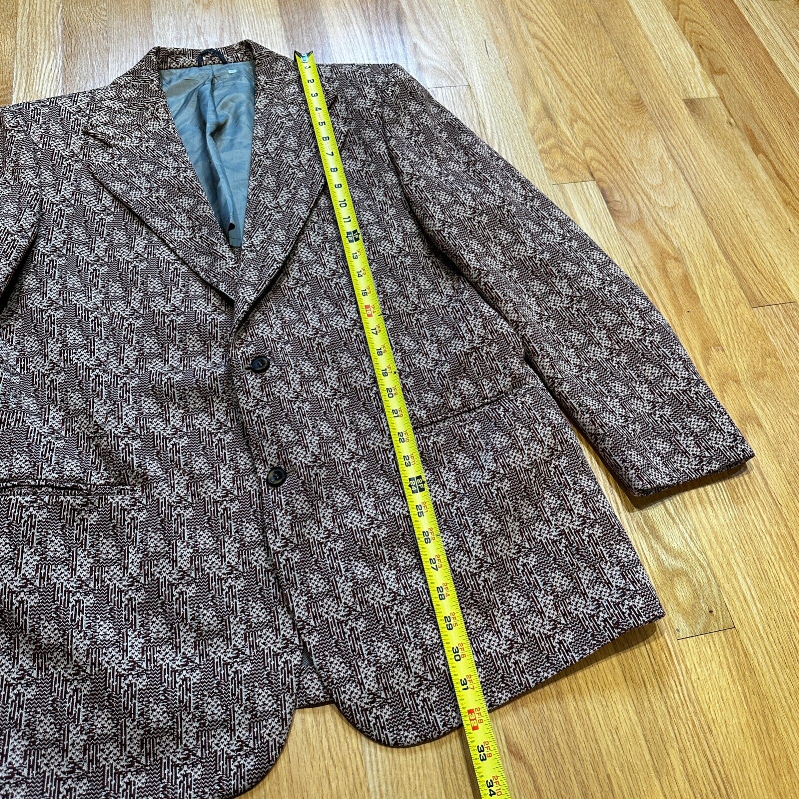 1960s 1970s Navy USA Sport Jacket VTG Mens Suit 44 Rockabilly Stripe Plaid Crazy