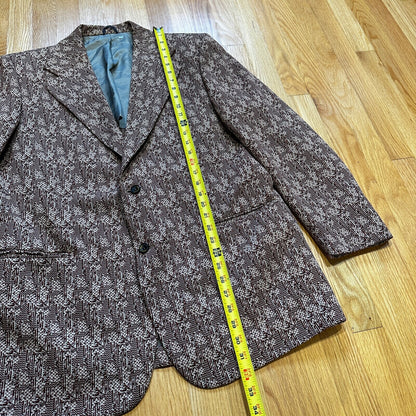 1960s 1970s Navy USA Sport Jacket VTG Mens Suit 44 Rockabilly Stripe Plaid Crazy