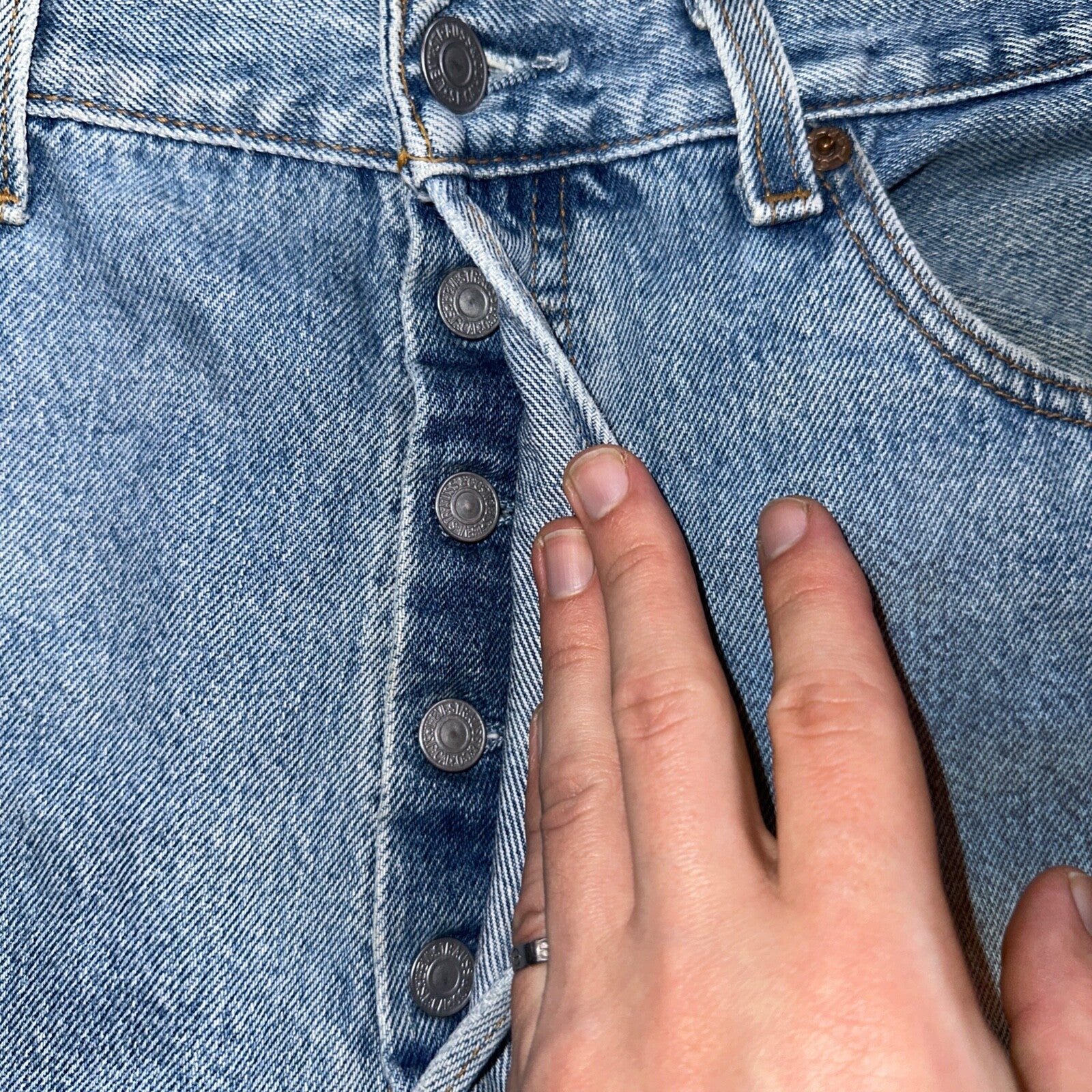 Levis 501 Vintage 90s Mexico Straight Leg Jeans 34x34 Y2K Light Wash Act 31x30