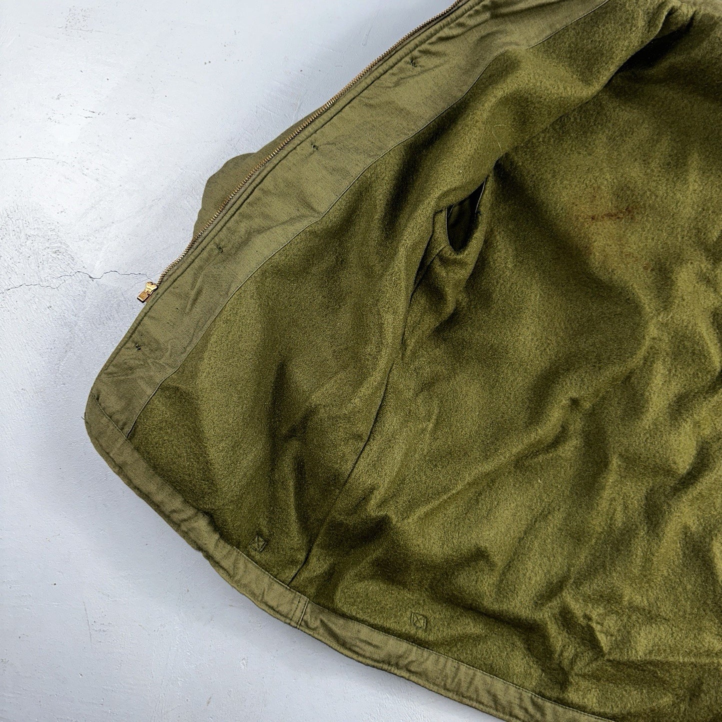 VTG 60s USN US Navy Military A-2 Intermediate Cold Weather Deck Jacket Stencil