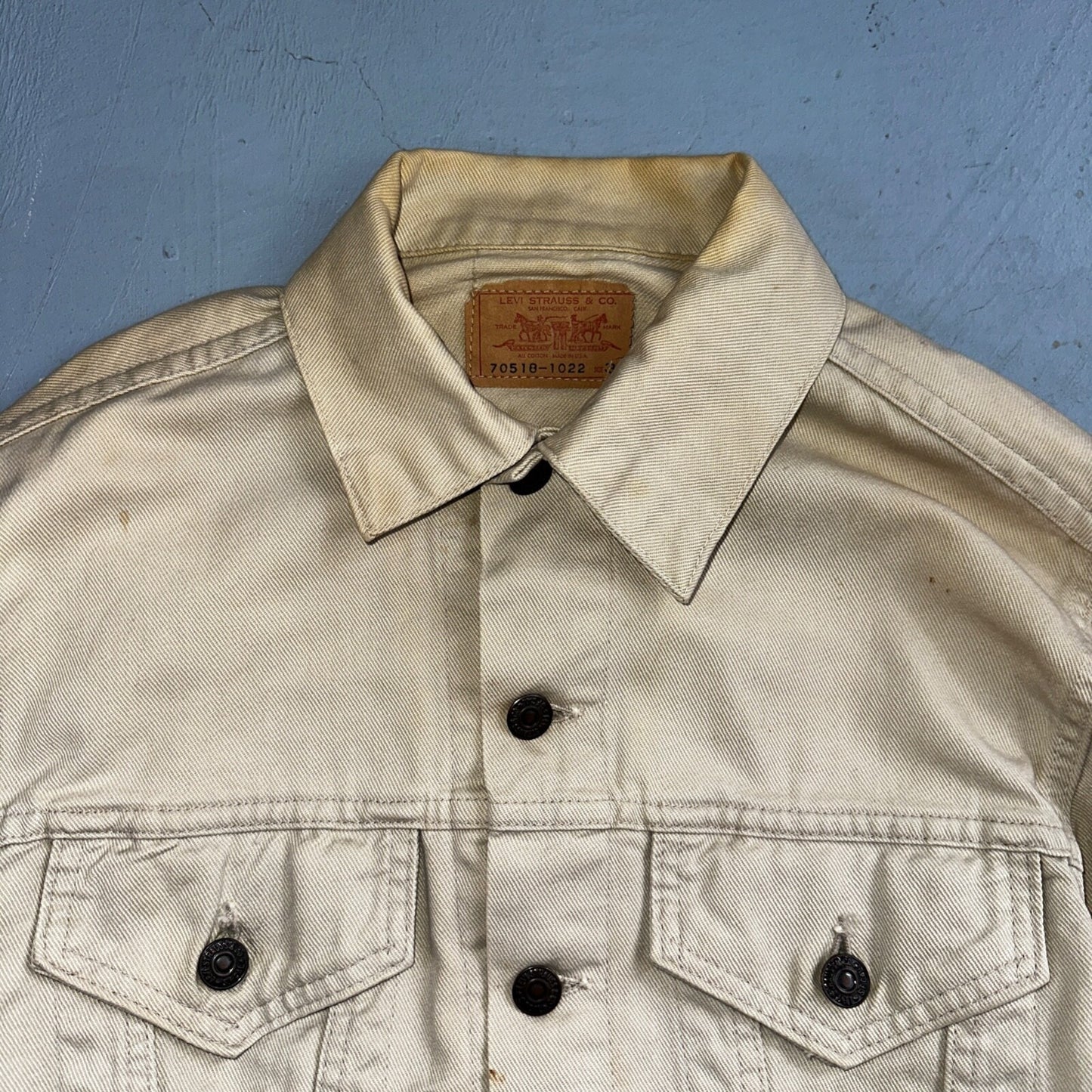 Levis VTG Trucker Jacket 557 Big E Type 3 1960s 60s 70518 1022 White Denim 2