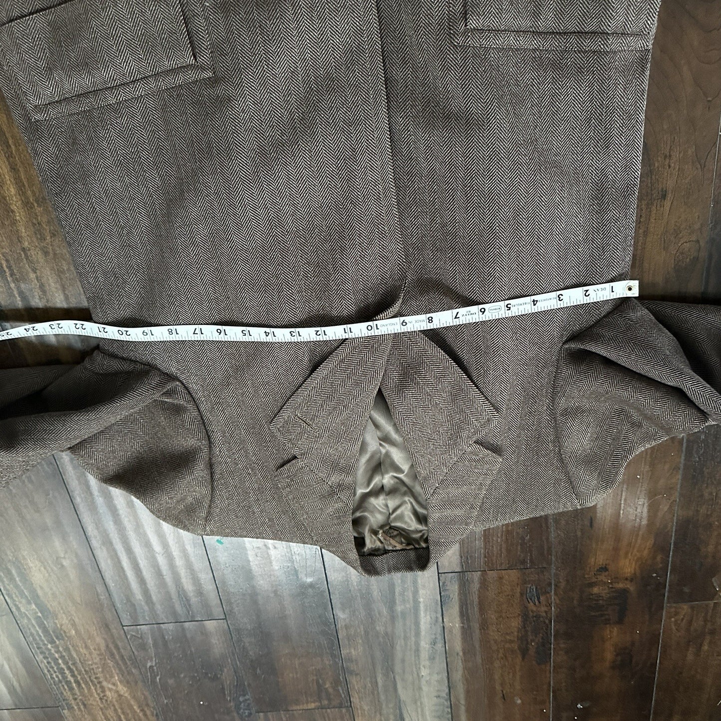 VTG 1960s Barron Anderson Herringbone Wool Overcoat USA Rockabilly 60s Lined