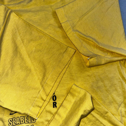 Emerald Warrior 80s Hanes VTG T Shirt Bees Yellow Seabees RNMCB 18 Acdutra Army