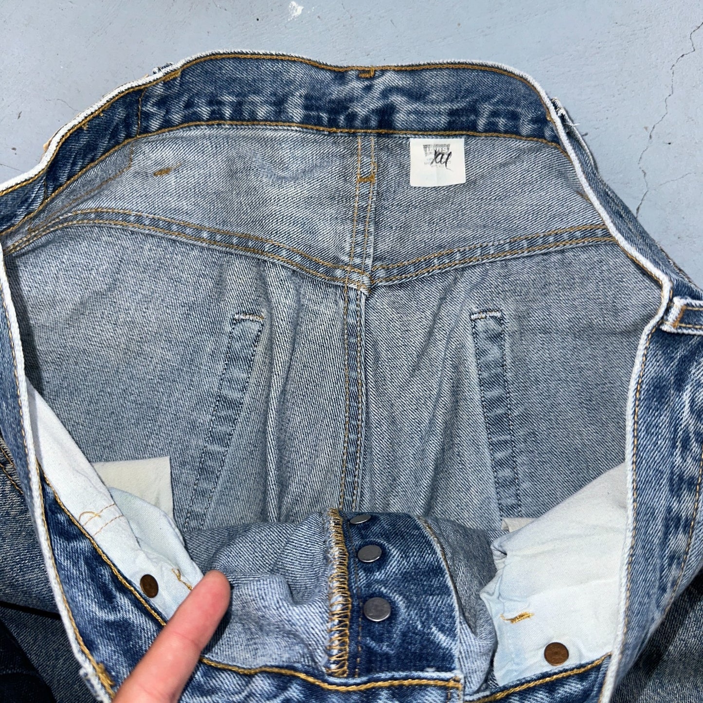 Levis 501 Vintage 90s Mexico Straight Leg Jeans Blue Light Wash 38x30 Act 37x31