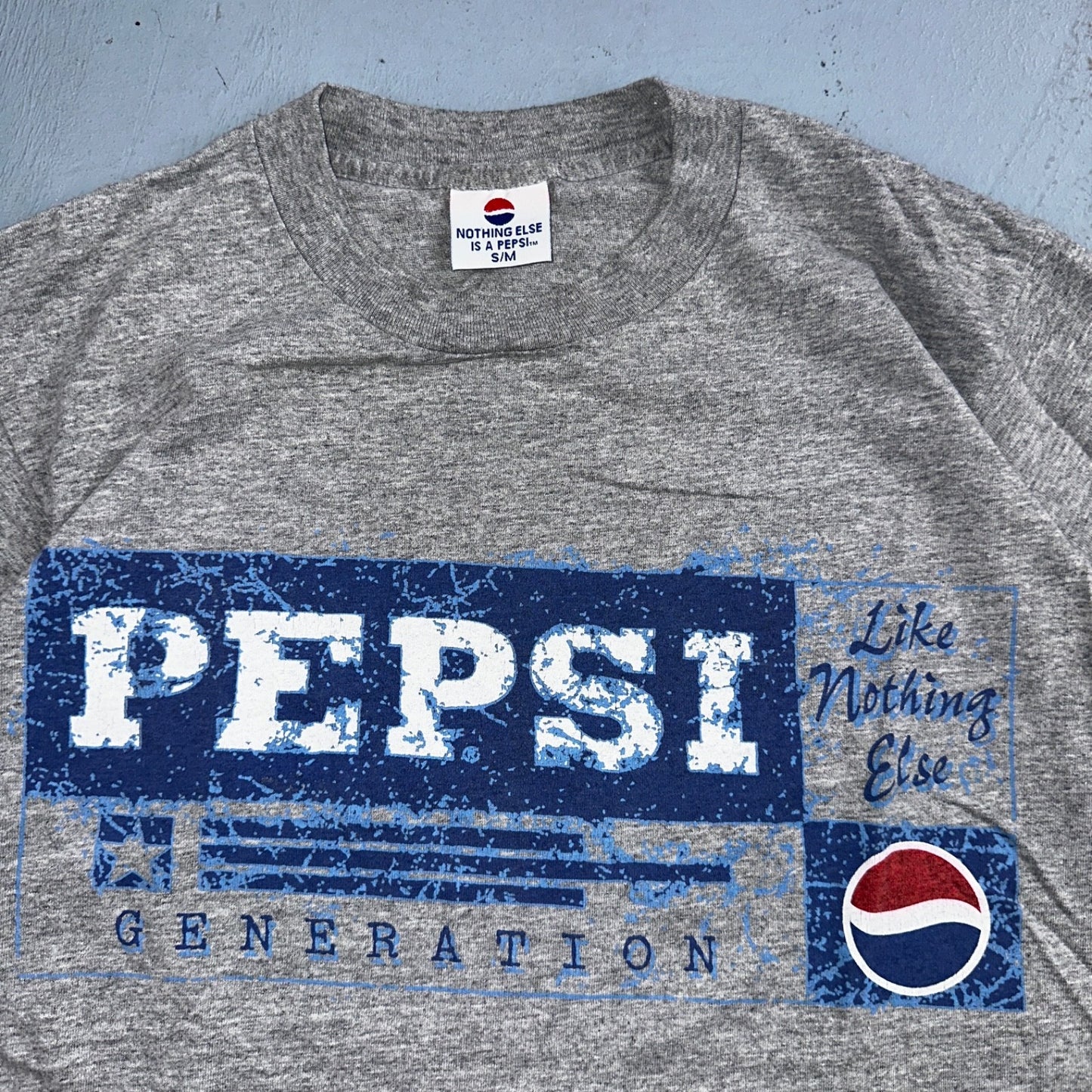 Pepsi Generation Like Nothing Else VTG T Shirt 90s Single Stitch Gray Soda Drink