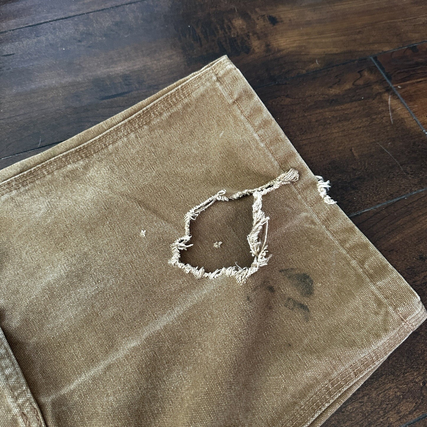 Carhartt DKB Double Knee Duck Unlined Bib Work Tan Brown Overalls 40x27 VTG