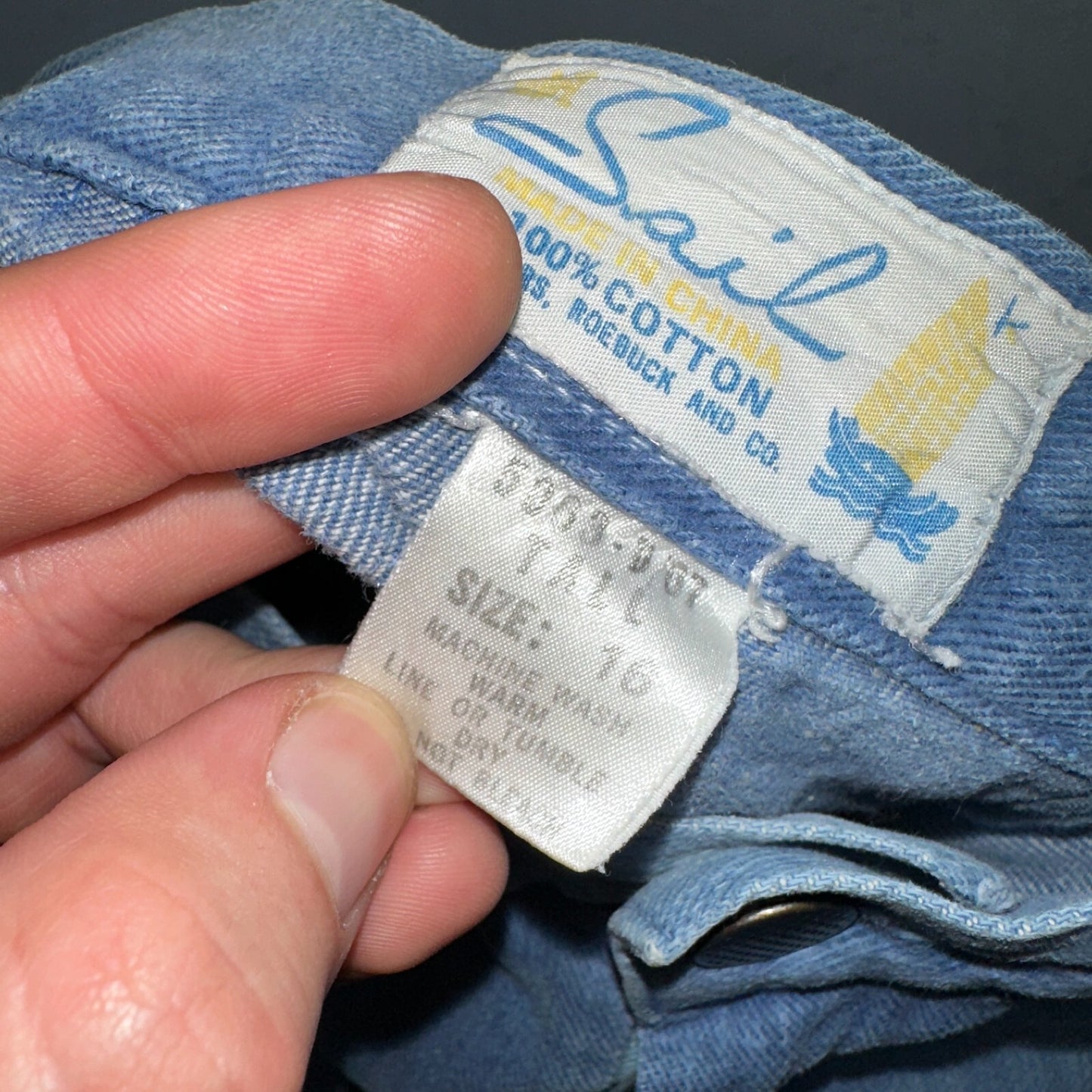 VTG 70s Jeans Canvas High Waist Sears Military Style P44 29x25 Capri HBT Rare