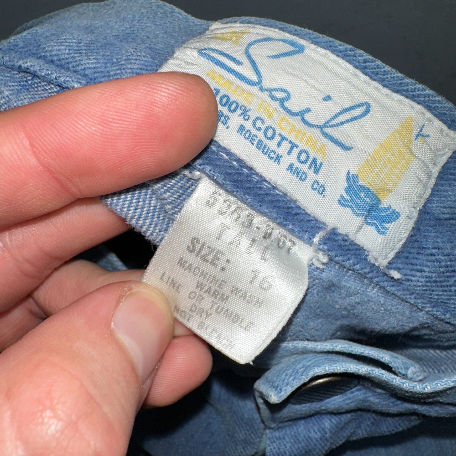 VTG 70s Jeans Canvas High Waist Sears Military Style P44 29x25 Capri HBT Rare