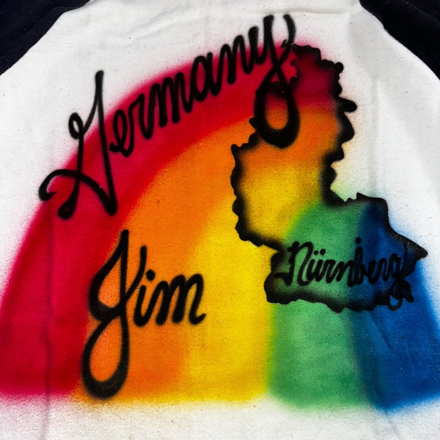 Germany Raglan 80s Rainbow VTG T Shirt Cool Graphic Jim Memory Travel Europe XL