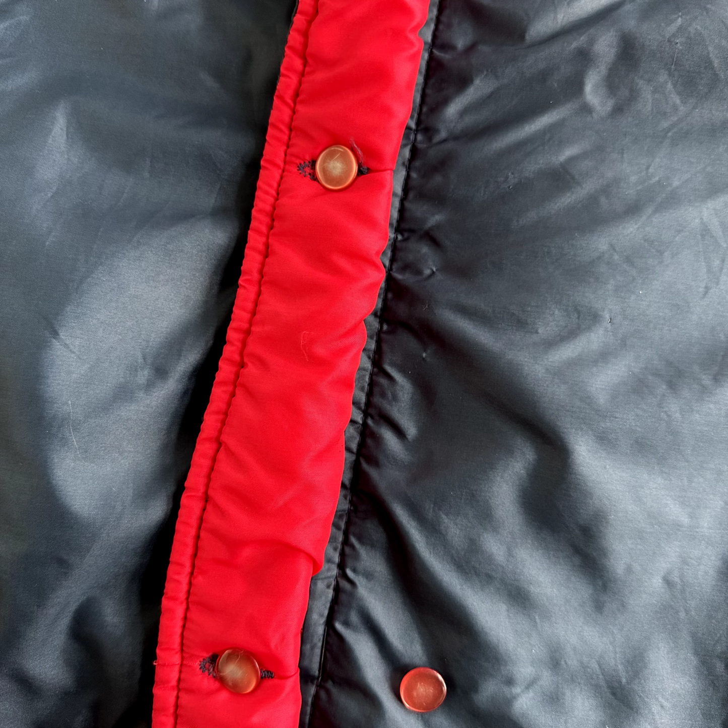 Vintage 50s Comfy Puffer Coat Jacket Womens Metallic Talon Zipper 60s Navy