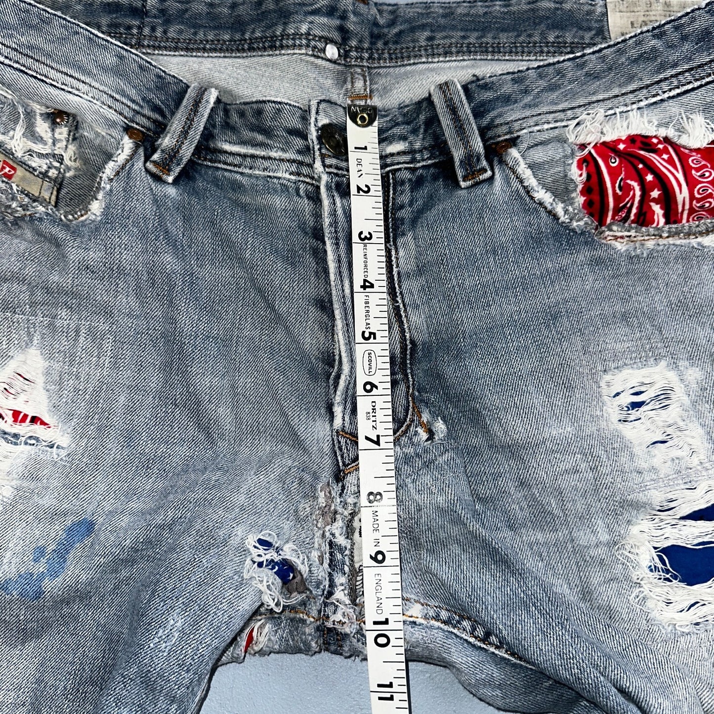 Diesel Larkee Bootcut Stretch Jeans Mens 36x30 Blue Straight 008M2 Whisker Italy