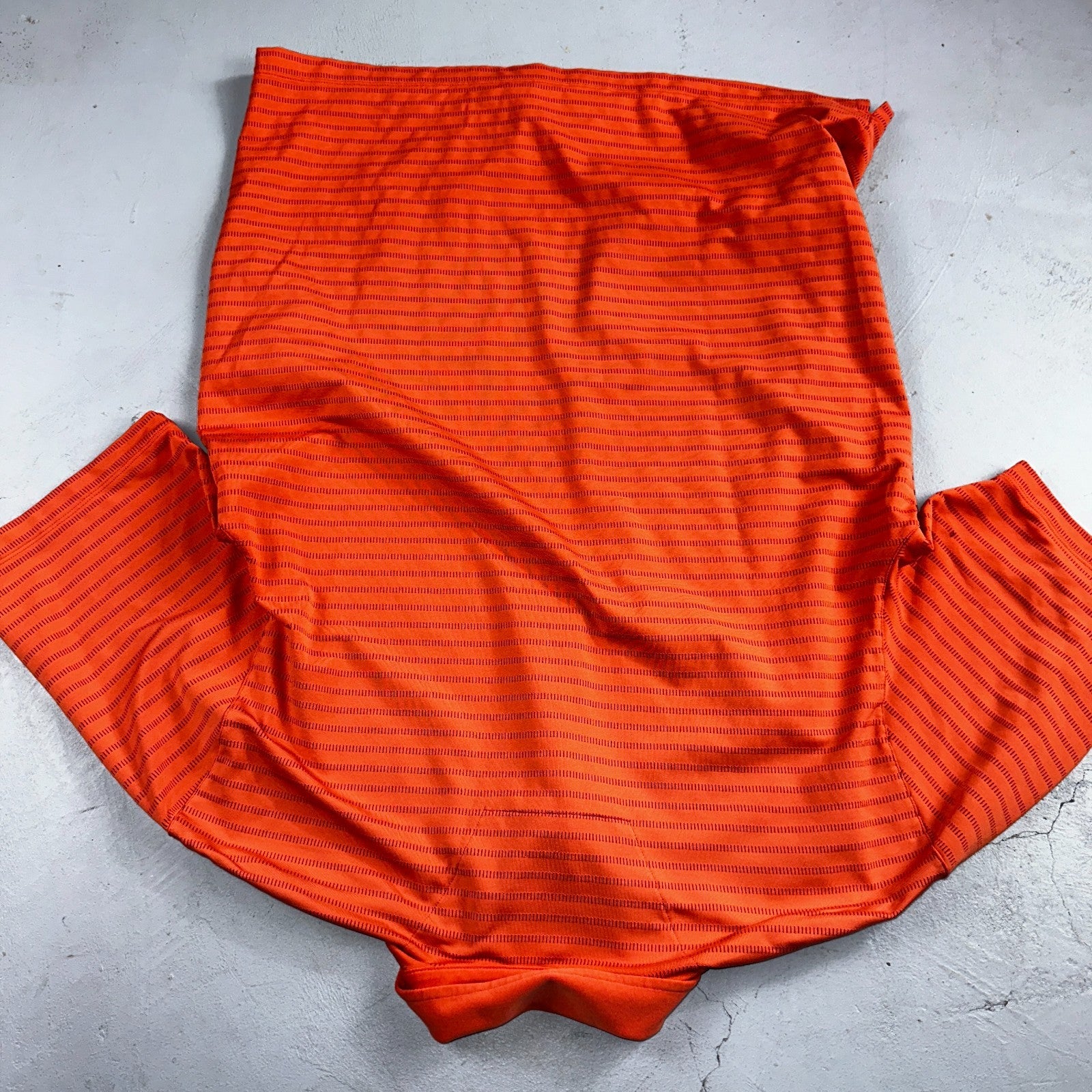 Nike Golf Dri Fit Orange Striped Polo Shirt L Large Vintage Style Sports