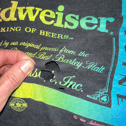Budweiser 90s Wild Oats VTG T Shirt Single Stitch Rainbow Color Graphic Art XL