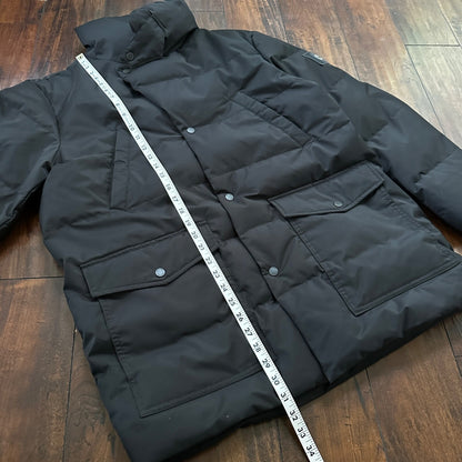 Calvin Klein Mens Down Puffer Jacket Black Large Ski Winter Warm Black Sleek