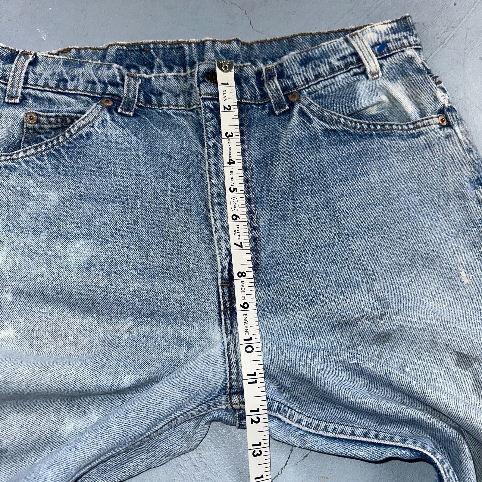 Levis 517 Vintage 90s USA Orange Tab Bootcut Flare Blue Worn Jeans Act 33x31