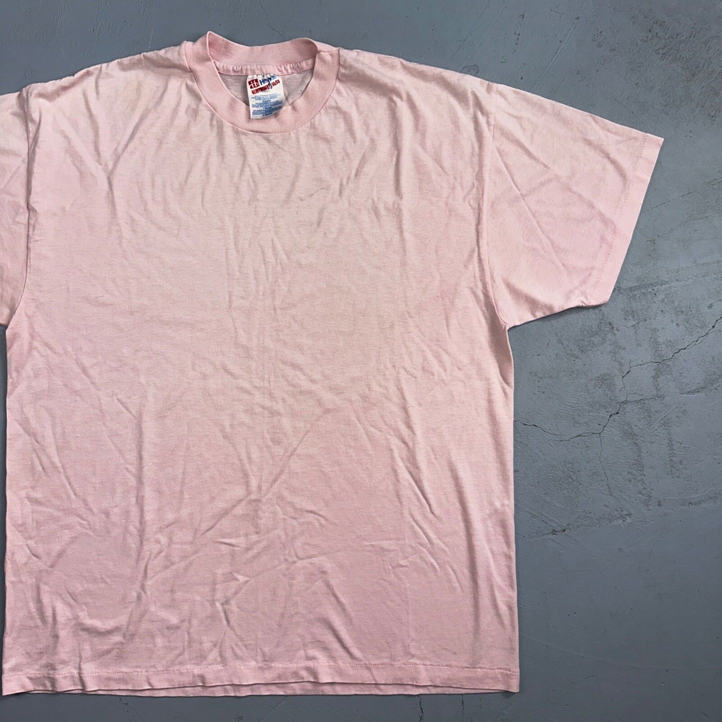 Hanes Blank 90s Pink VTG T Shirt Lot Single Stitch XL Basic Cool Rap Grunge