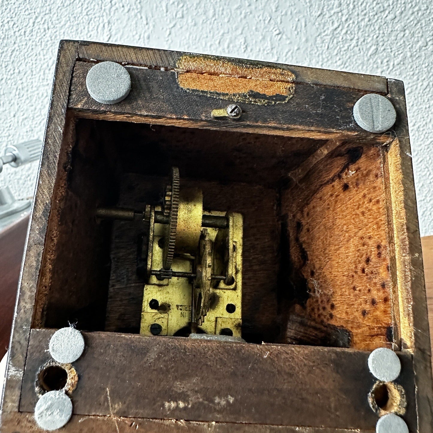 Hollande Angleterre Improved Maelzel Metronome Windup Wood Vtg Antique Paris