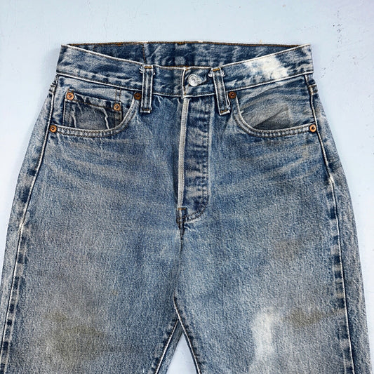 Levis 501 Vintage 80s Redline Selvedge USA XX Jeans Med Wash 28x34 Act 26x30