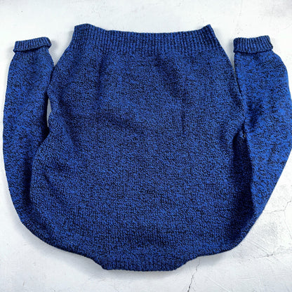 Environmental Clothing Co. VTG 90s Blue Wool Knit Holiday Cottage Sweater L USA