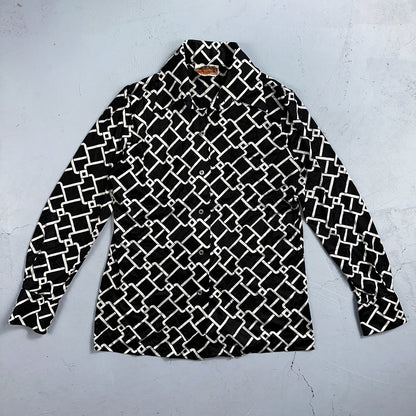 Koret of California Sz 16 Vintage Button Shirt Jacket Collar 70s Rockabilly 60s