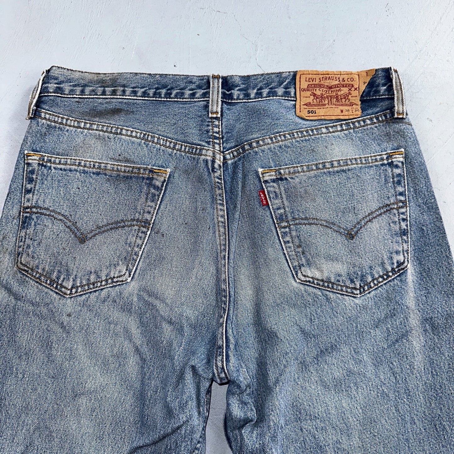 Levis 501 Vintage 90s Europe Straight Leg Jeans Blue Light Wash 36x36 Act 34x29