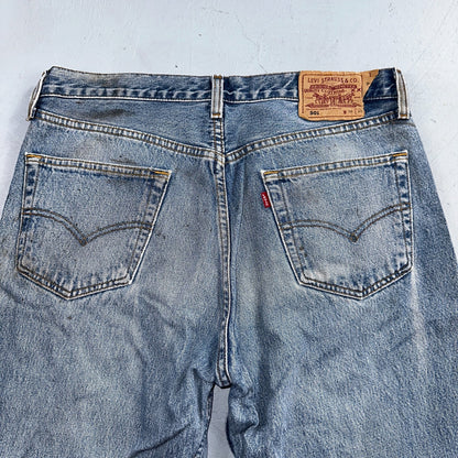 Levis 501 Vintage 90s Europe Straight Leg Jeans Blue Light Wash 36x36 Act 34x29