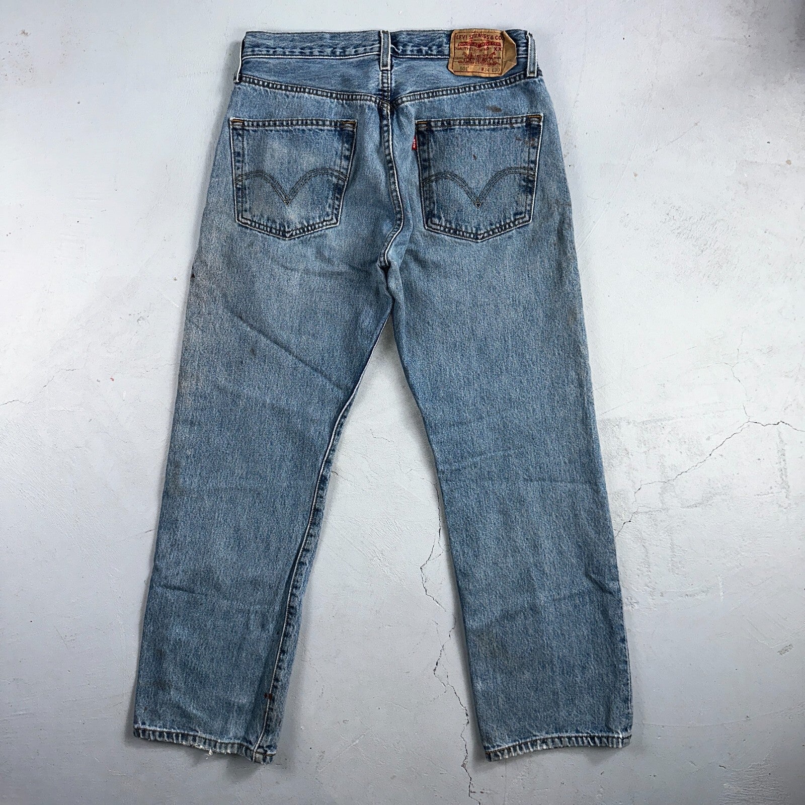 Levis 501 Vintage Y2K XX Straight Leg Jeans Blue Med Wash 34x30 Act 32x28