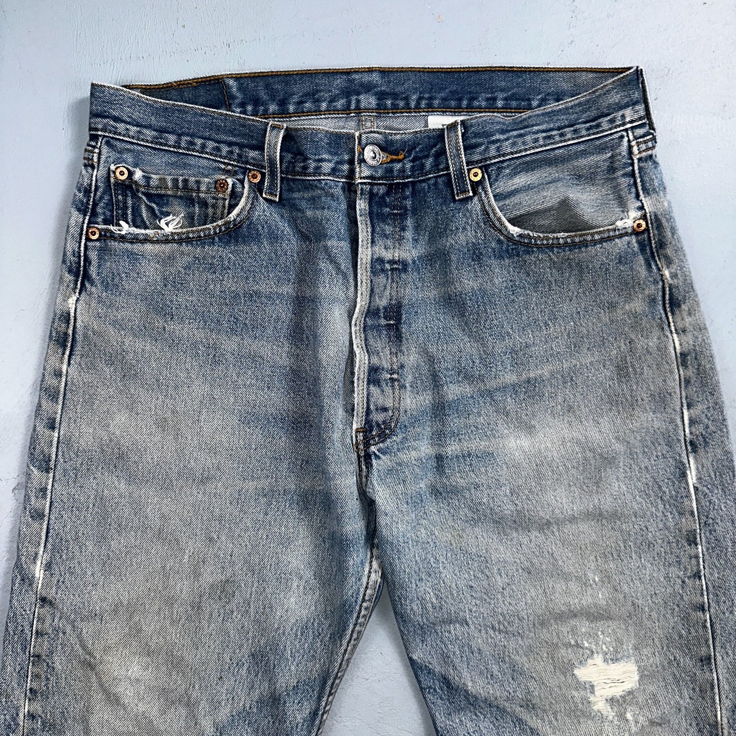 Levis 501 Vintage Y2K 90s XX Straight Leg Jeans Blue Light Wash 36x34 Act 33x30